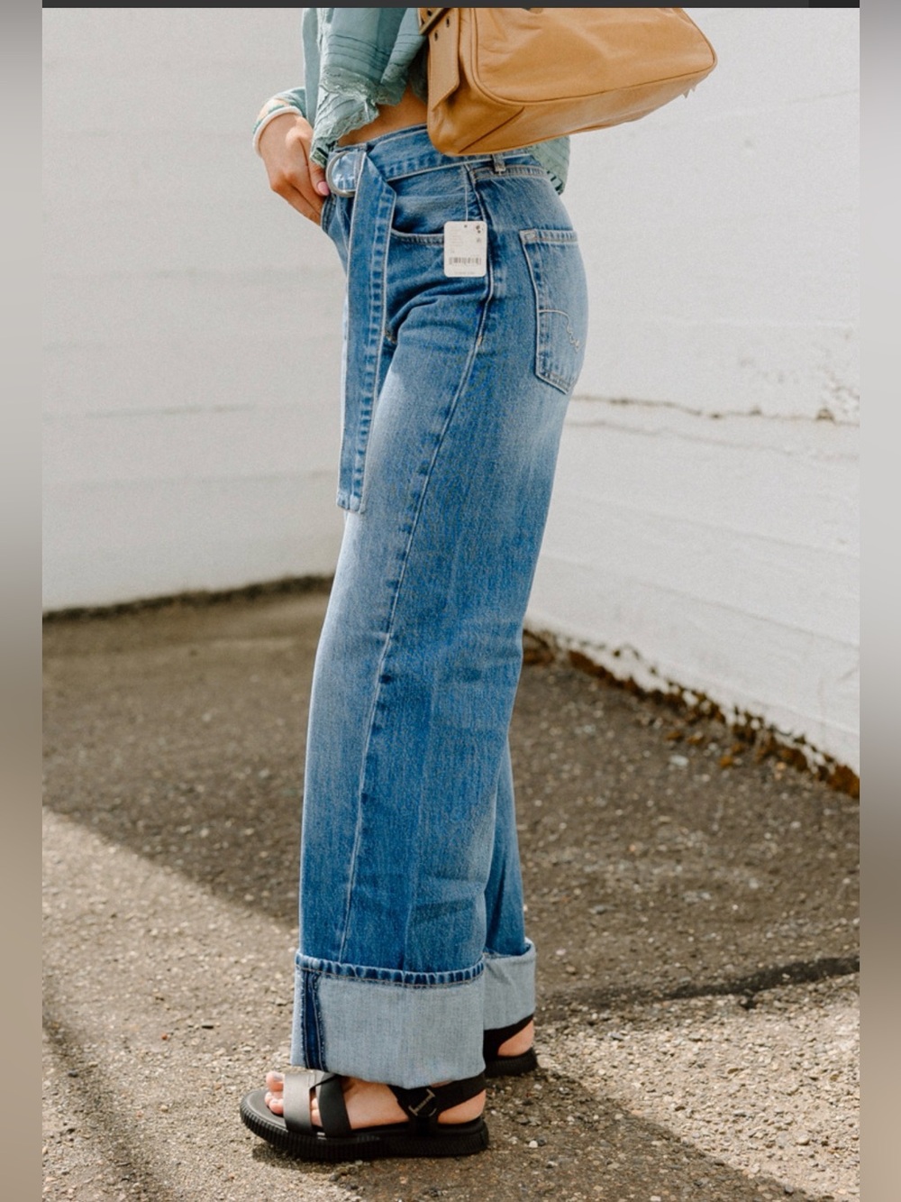 FREE PEOPLE x We The Free East Bay Cuffed Jeans/Spunky size 31 - Picture 6 of 16